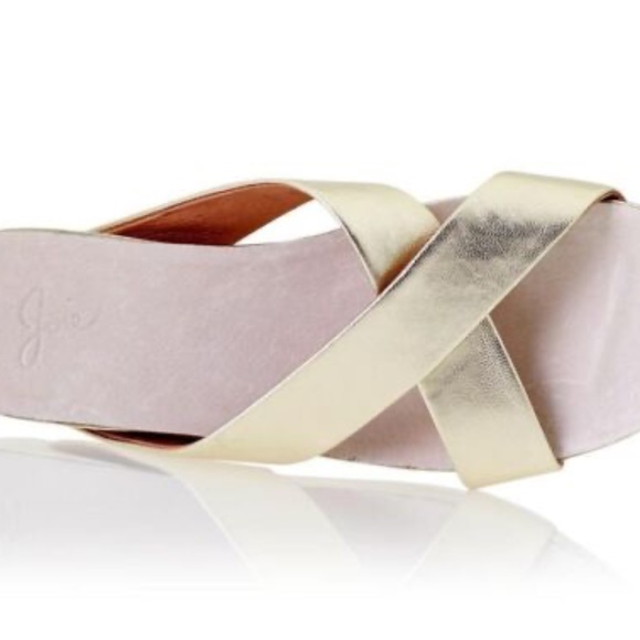 Joie Addy White Gold Criss Cross Sandals - Picture 7 of 7